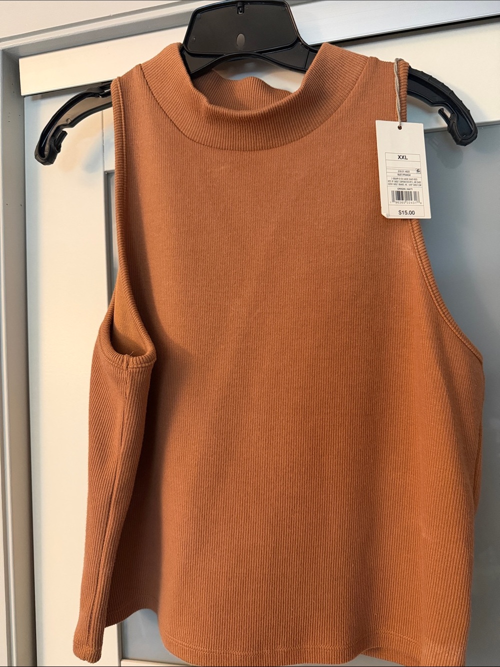 A New Day Sleeveless Mock Neck Ribbed Tank Top